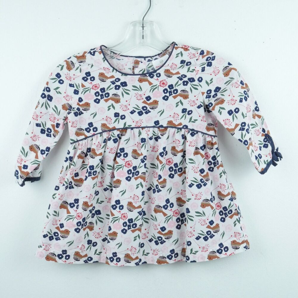 Hanna Andersson Girls 120 6-7Y Top Bird Floral Cottagecore Spring Woven Cotton